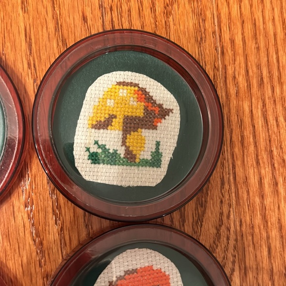 Vintage Cross Stitched Coasters - Picture 3 of 6